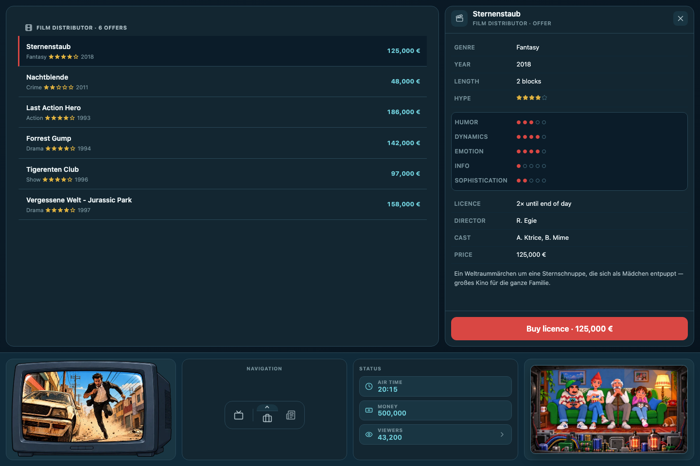 Distributor offer with the detail view of a title